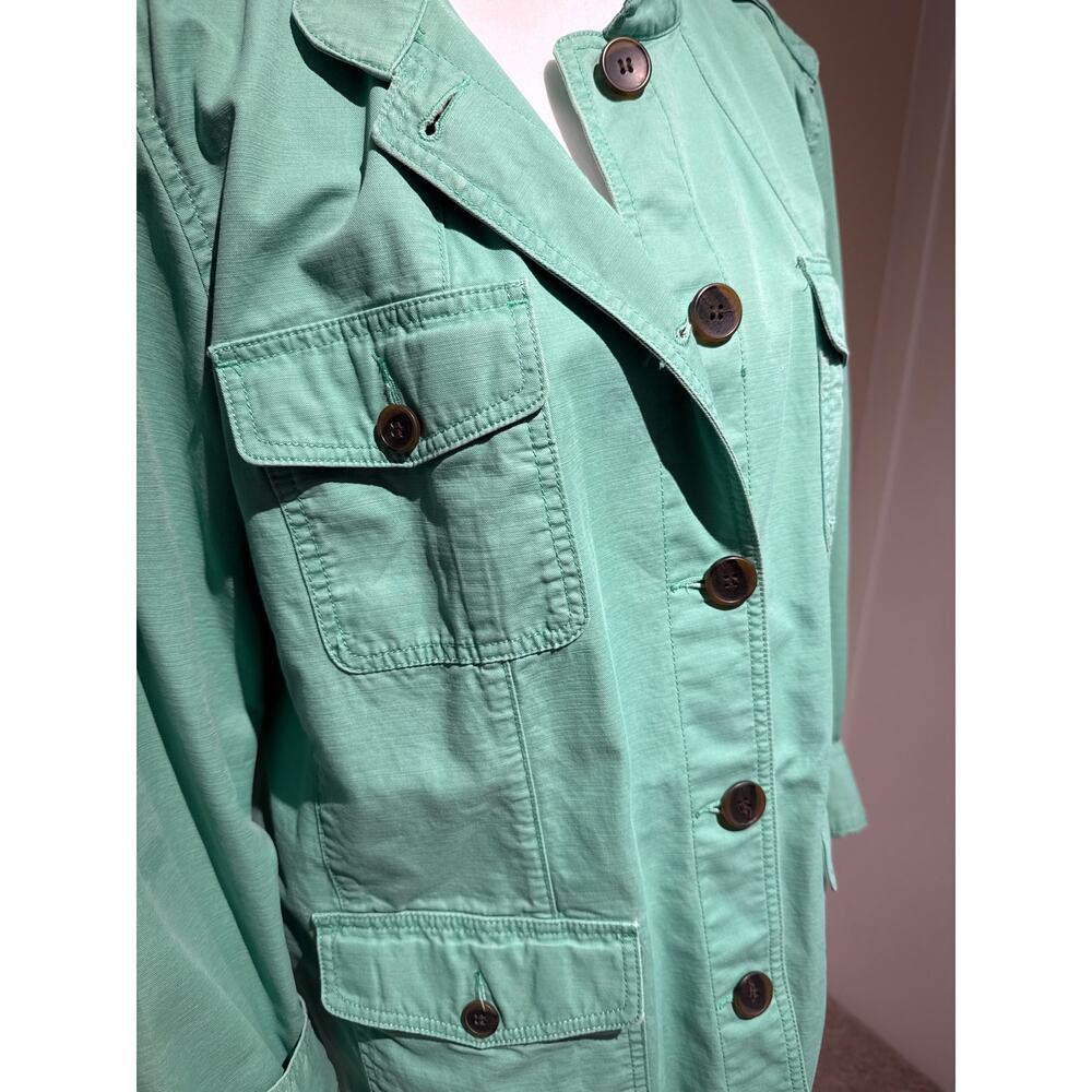 Talbots Green 100%‎ Cotton Button Up Jacket Size 2X - Picture 3 of 5